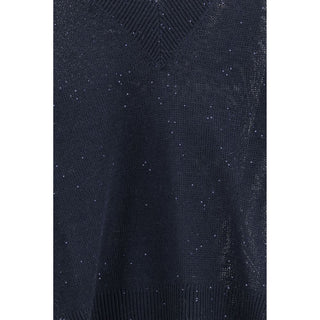 Blaues Leinen-T-Shirt