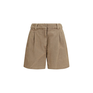 Beige Cotton Bermuda Shorts