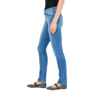 Hellblaue Baumwoll-Röhrenjeans