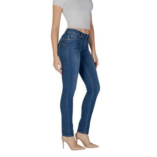 Blaue Skinny Jeans aus Baumwolle