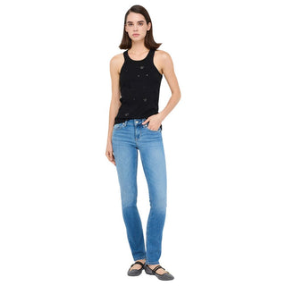 Hellblaue Baumwoll-Röhrenjeans