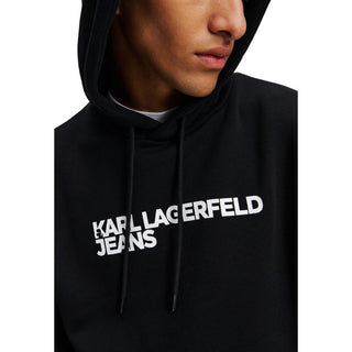 Schwarzer Baumwoll-Kapuzenpullover