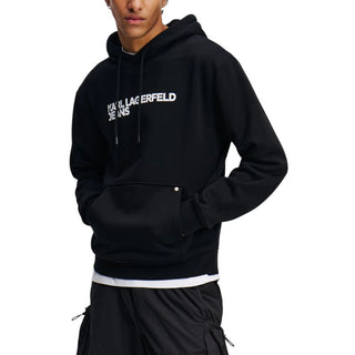 Schwarzer Baumwoll-Kapuzenpullover