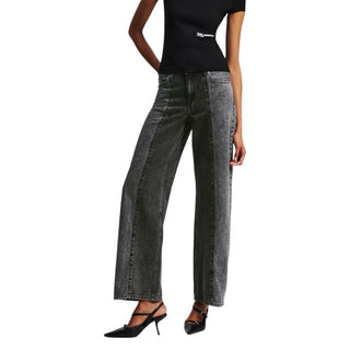 Jeans de algodón negro de corte relajado