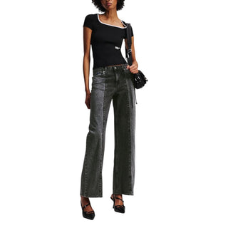 Schwarze Relaxed Fit Jeans aus Baumwolle