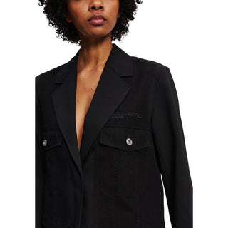 Schwarzer Polyesterblazer