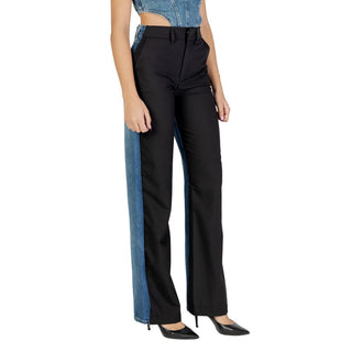 Black Polyester Mom Jeans