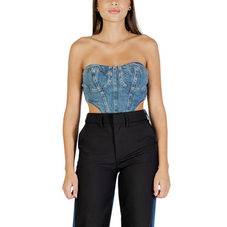 Top de algodón azul