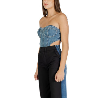 Top de algodón azul