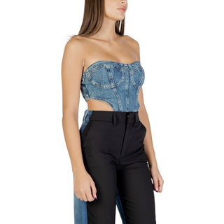 Top de algodón azul