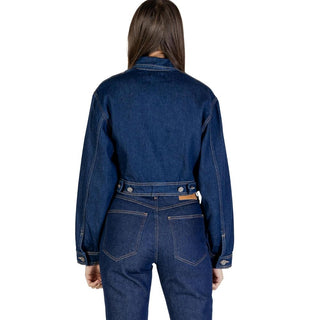 Chaqueta azul de mezclilla de algodón