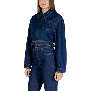 Chaqueta azul de mezclilla de algodón