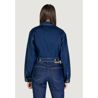 Chaqueta azul de mezclilla de algodón