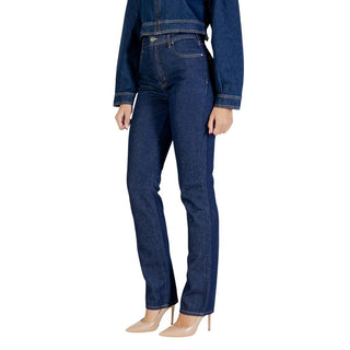 Jeans ajustados de algodón azul