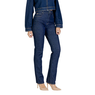Jeans ajustados de algodón azul