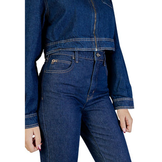 Jeans ajustados de algodón azul
