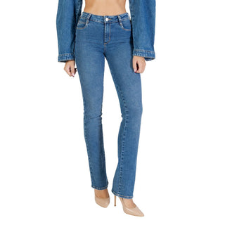 Jeans ajustados de algodón azul