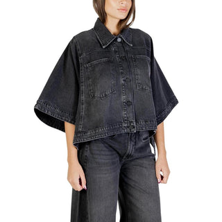 Schwarze Jeansjacke aus Baumwolle