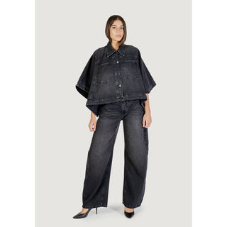 Schwarze Jeansjacke aus Baumwolle