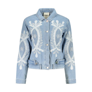 Chaqueta de mujer azul de algodón