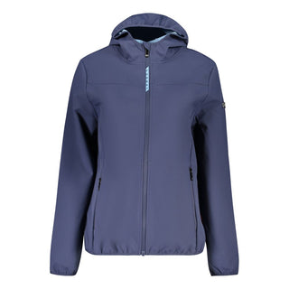 Blaue Polyester-Damenjacke