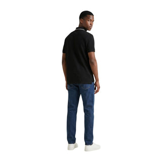 Schwarzes Poloshirt aus Baumwolle
