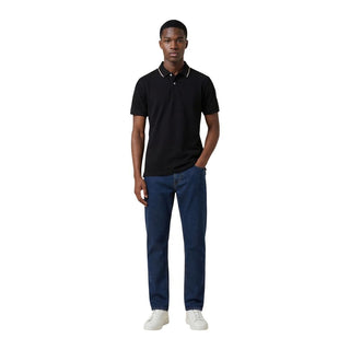 Schwarzes Poloshirt aus Baumwolle