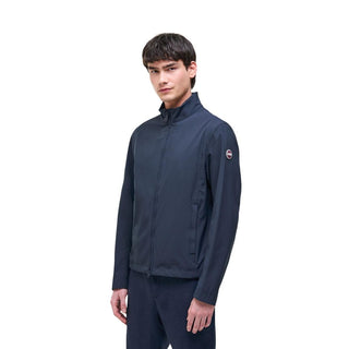 Chaqueta larga de poliéster azul