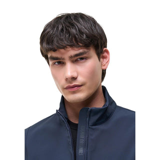 Chaqueta larga de poliéster azul