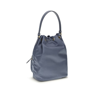 Blaue recycelte Polyamid-Eimertasche