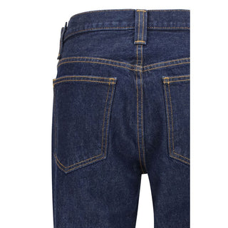 Blaue Jeans mit geradem Bein aus Baumwolle