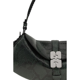 Blue Recycled Leather Shoulder Bag