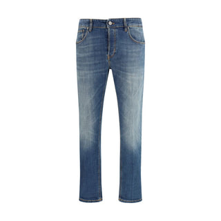 Jeans azules de algodón ajustados