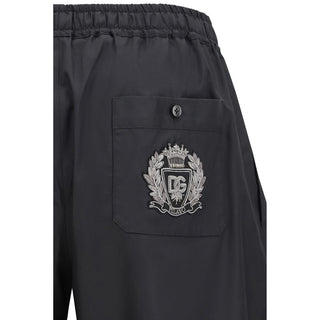 Black Cotton Bermuda Shorts