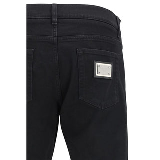 Black Cotton Slim Fit Jeans