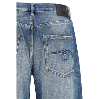 Blaue Relaxed Fit Jeans aus Baumwolle