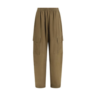 Braune Seiden-Cargohose