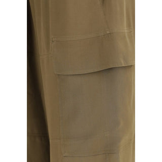 Braune Seiden-Cargohose
