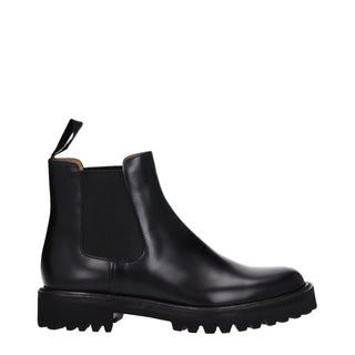 Schwarze Leder-Stiefeletten