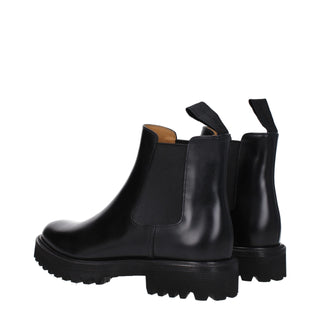 Schwarze Leder-Stiefeletten