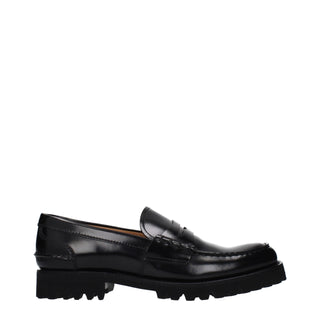 Schwarze Slip-On-Loafer aus Leder