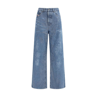 Jeans de algodón azul de corte relajado  