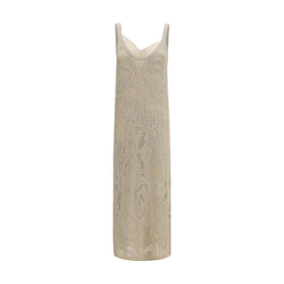 Beige Linen Casual Dress