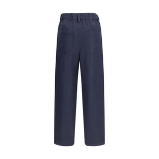 Blaue Viskose Freizeithose