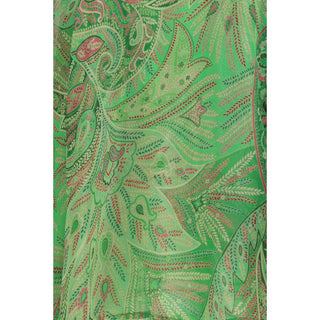 Camisa de seda bicolor con estampado
