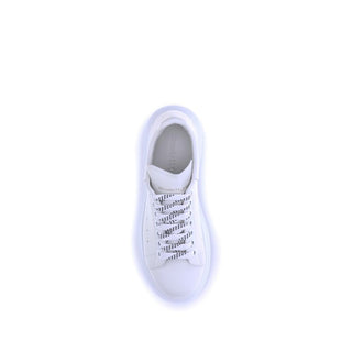 Weiße Kalbsleder Bos Taurus Plateau-Sneaker