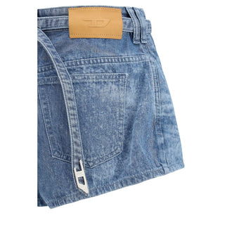 Blaue Bermuda-Shorts aus Baumwolle