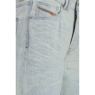 Blaue Jeans mit geradem Bein aus Baumwolle