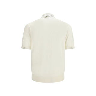 Beige Silk Polo Shirt