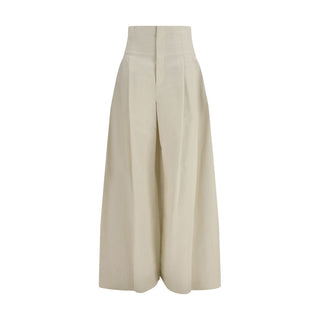 Beige Baumwollhose